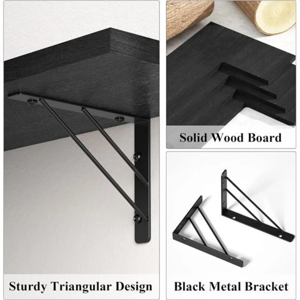 Corner Shelf Wall Mounted,Floating Wall Shelves for Storage,Rustic Wood Hanging